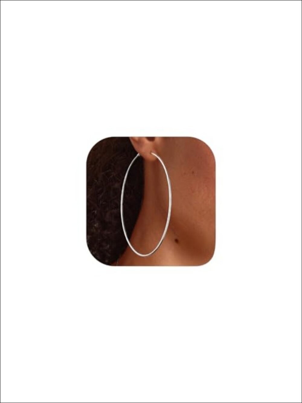 14K Gold Plated Large Hoop Earrings 2mm Thin Stainless Steel Women